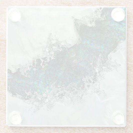 Abalone Shell Pearl and Silver 1 Glazen Onderzetter (Achterkant)