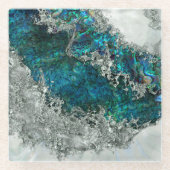 Abalone Shell Pearl and Silver 2 Glazen Onderzetter (Voorkant)