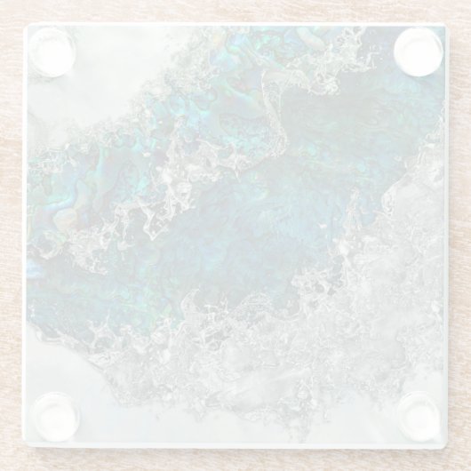 Abalone Shell Pearl and Silver 2 Glazen Onderzetter (Achterkant)