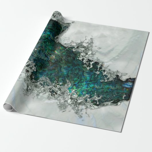 Abalone Shell Pearl en Silver 1 Cadeaupapier (Uitgerold)