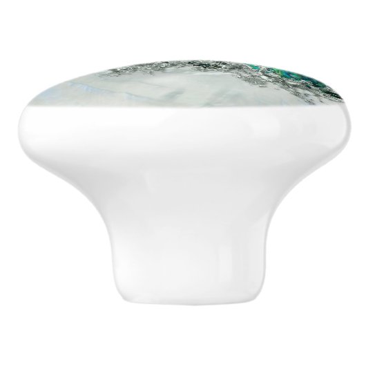 Abalone Shell Pearl en Silver 1 Keramische Knop (Zijkant)