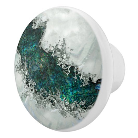 Abalone Shell Pearl en Silver 1 Keramische Knop (Rechts)