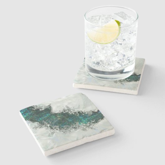 Abalone Shell Pearl en Silver 1 Stenen Onderzetter (Zijkant)