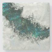 Abalone Shell Pearl en Silver 1 Stenen Onderzetter (Voorkant)