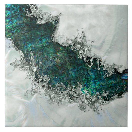 Abalone Shell Pearl en Silver 1 Tegeltje (Voorkant)