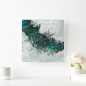 Abalone Shell Pearl en Silver 1 Vierkante Klok (Huis)