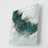 Abalone Shell Pearl en Silver 1 Vierkante Klok (Hoek)