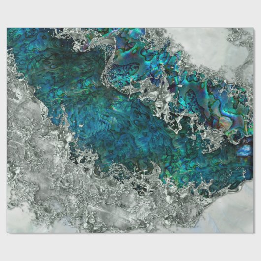 Abalone Shell Pearl en Silver 2 Cadeaupapier (Vlak)