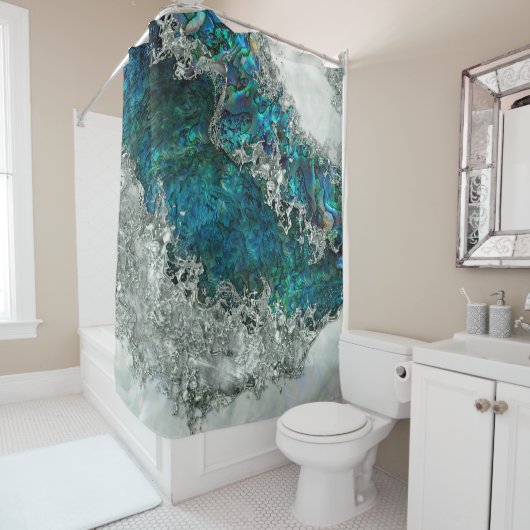 Abalone Shell Pearl en Silver 2 Douchegordijn (In situ)