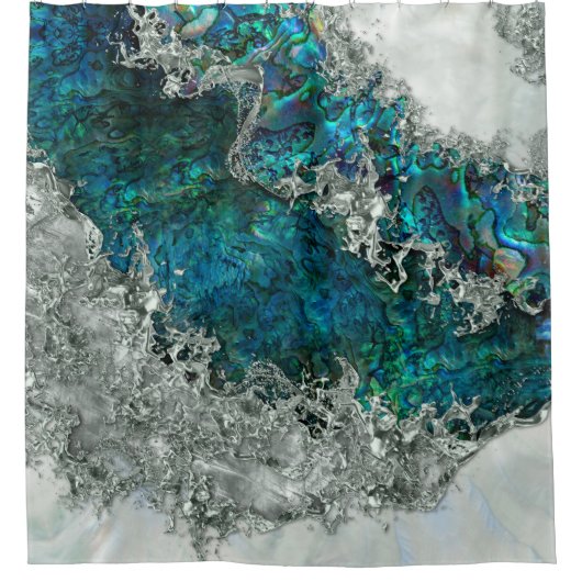 Abalone Shell Pearl en Silver 2 Douchegordijn (Voorkant)