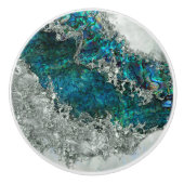 Abalone Shell Pearl en Silver 2 Keramische Knop (Voorkant)