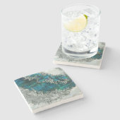 Abalone Shell Pearl en Silver 2 Stenen Onderzetter (Zijkant)