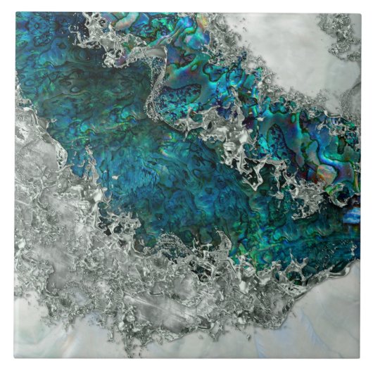 Abalone Shell Pearl en Silver 2 Tegeltje (Voorkant)