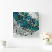 Abalone Shell Pearl en Silver 2 Vierkante Klok (Huis)