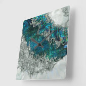 Abalone Shell Pearl en Silver 2 Vierkante Klok (Hoek)