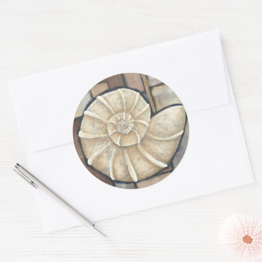 Abalone Shell Ronde Sticker (Envelop)