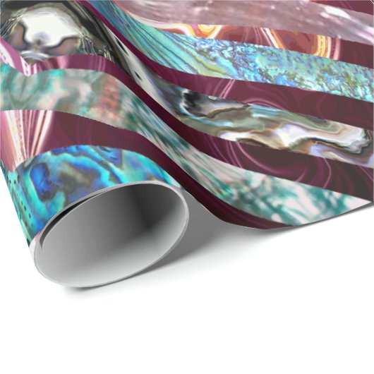 Abalone Shell Scallop 3D roze Cadeaupapier (Rol Hoek)