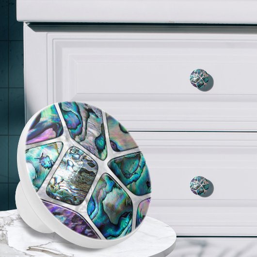 Abalone shell textuur - Cellen collage N1 Keramische Knop