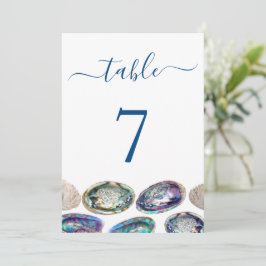 Abalone Shell Trouwtafel Nummer Kaarten