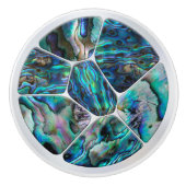 Abalone Shell - Voronoi Cells Mosaic Keramische Knop (Voorkant)