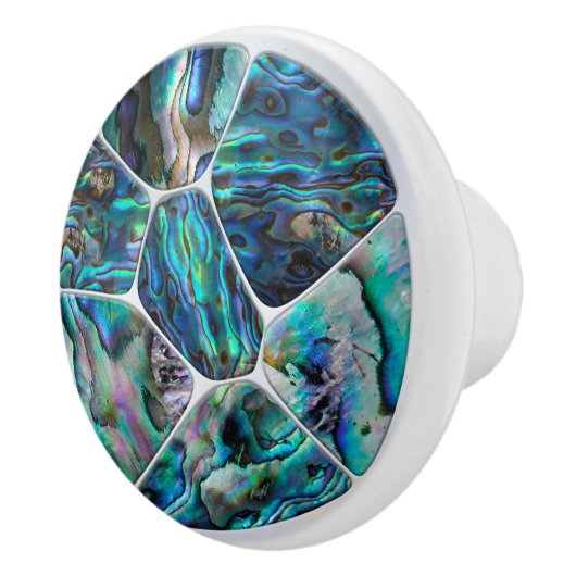 Abalone Shell - Voronoi Cells Mosaic Keramische Knop (Rechts)