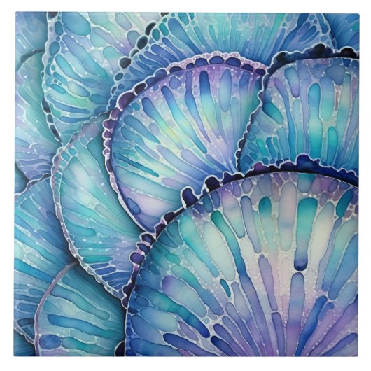 Abalone Shell Waterverf Abstract Patroon Tegeltje (Voorkant)