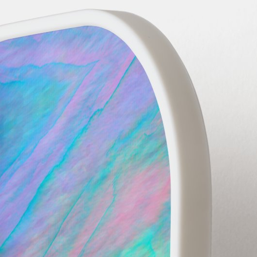 Abalone Shell Waterverf Moeder van Pearl Stone Pickleball Paddle (Links Detail)