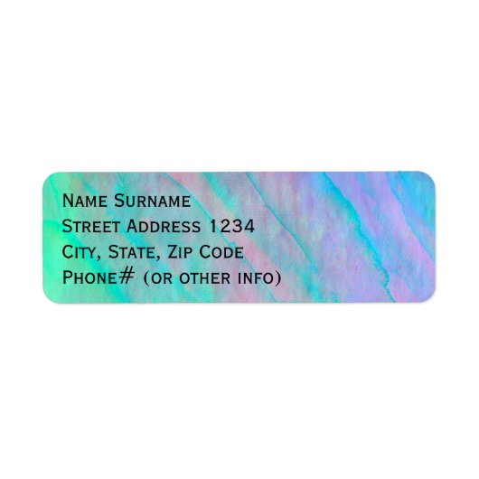 Abalone Shell Waterverf parelmoer Schelpdieren Etiket (Voorkant)