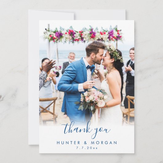 Abalone Shell Waterverf Strand Bruiloft Flat Bedankkaart (Voorkant)