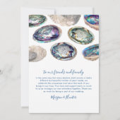 Abalone Shell Waterverf Strand Bruiloft Flat Bedankkaart (Achterkant)
