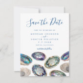 Abalone Shell Waterverf Strand Bruiloft Save The Date (Voorkant)