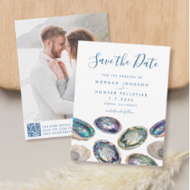 Abalone Shell Waterverf Strand Bruiloft Save The Date