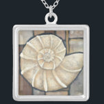 Abalone Shell Zilver Vergulden Ketting<br><div class="desc">Charikilia Zarris is een getalenteerde kunstenaar die haar oceaankunst kent. Haar afbeeldingen zijn vreedzaam en kalm en ontspannen je met elk afbeelding. Haal dit nautische kunstwerk met een Abalone shell die het centrum van het allen is,  die met tegels en een prachtig kleurenschema wordt begrensd.</div>