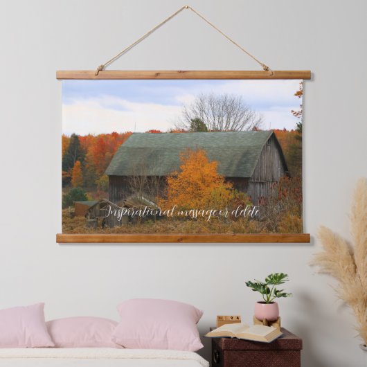 Abandon Old Rustic Barn Autumn Boerderij Scene Hangend Wandkleed (Slaapkamer)