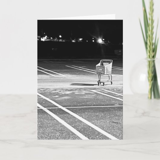 Abandoned Shopping Cart in Empty Parking Lot Kaart (Voorkant)