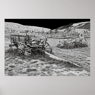 ABANDONED WAGONS VAN BANNACK MONTANA GHOST TOWN POSTER