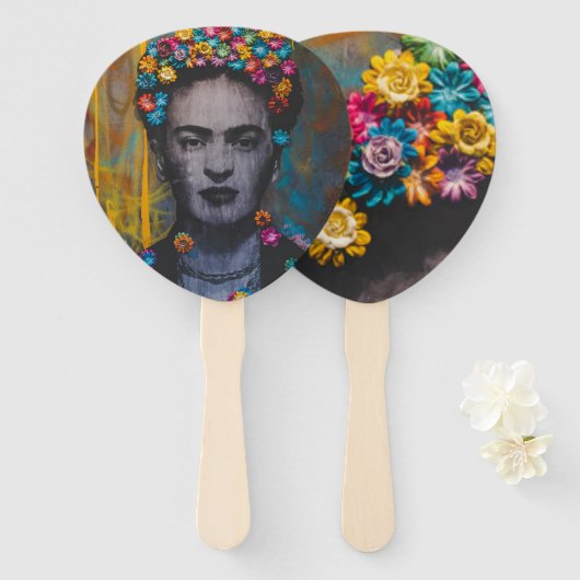 ABANICO FRIDA KAHLO HANDWAAIER (Voorkant en achterkant)
