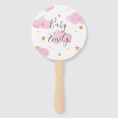 Abanico Moon & Stars Pink Baby Shower Handwaaier (Achterkant)