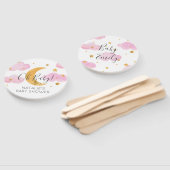 Abanico Moon & Stars Pink Baby Shower Handwaaier (Niet-gemonteerd)