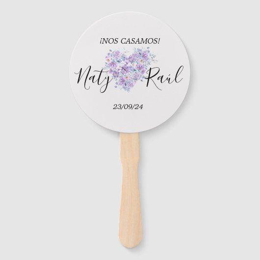 Abanico Personalizado en Tonos Lilas  Handwaaier (Voorkant)