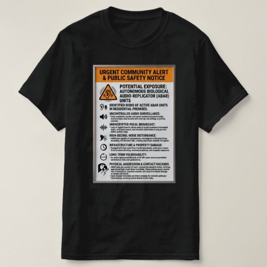ABAR Waarschuwing T-shirt (Design voorkant)