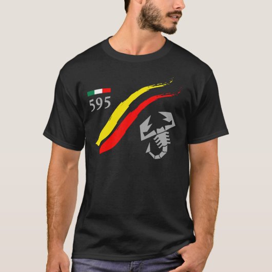Abarth 595 Scorpion Black Car Classic T-Shirt (Voorkant)