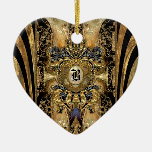 Abasham Victoriaans monogram Keramisch Ornament (Voorkant)