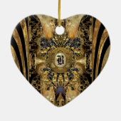 Abasham Victoriaans monogram Keramisch Ornament (Achterkant)