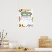 Abastract Baby shower 'Late Night Diaper' Poster (Keuken)