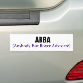 ABBA (eenieder, maar Boxer Advocate) Bumpersticker (Op auto)