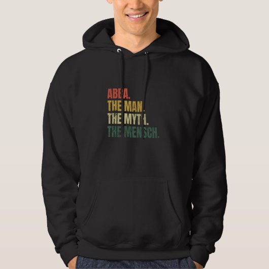 Abba het Man De mythe De Mensch Jiddische vader Ha Hoodie (Voorkant)