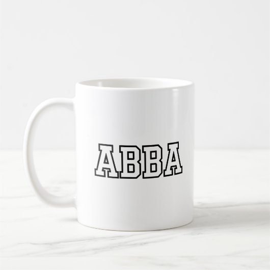 Abba Naam Typography Ontwerp Koffiemok (Links)