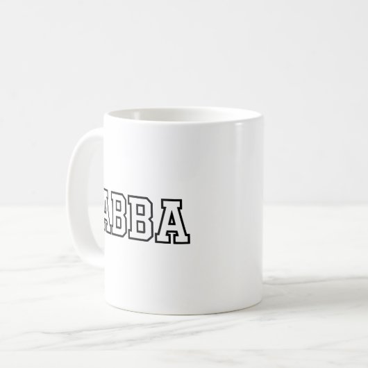 Abba Name Typography Design Koffiemok (Voorkant links)