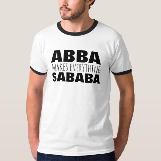 Abba Sababa Dad Hebrew Vaderdag T-shirt (Voorkant)